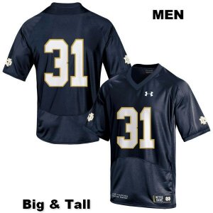Notre Dame Fighting Irish Men's Jack Lamb #31 Navy Under Armour No Name Authentic Stitched Big & Tall College NCAA Football Jersey VPH7499BM